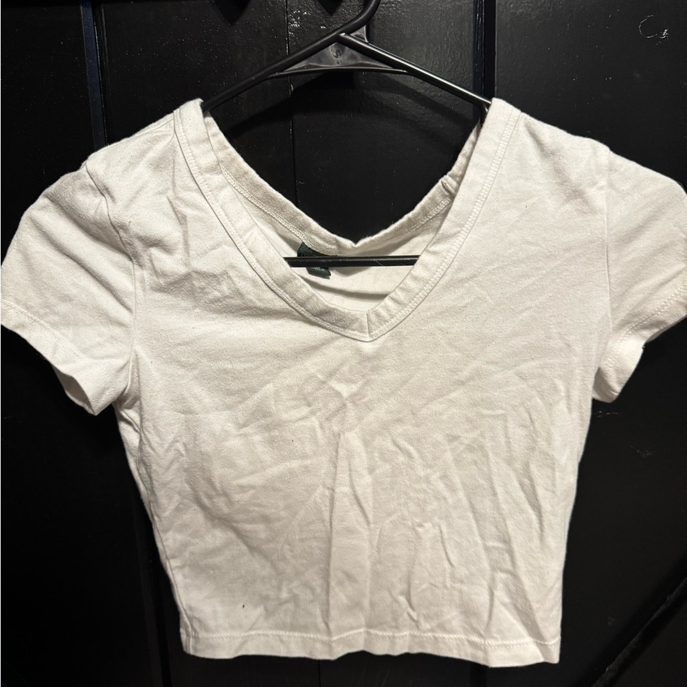 Wild Fable White Crop T-Shirt Short Sleeve